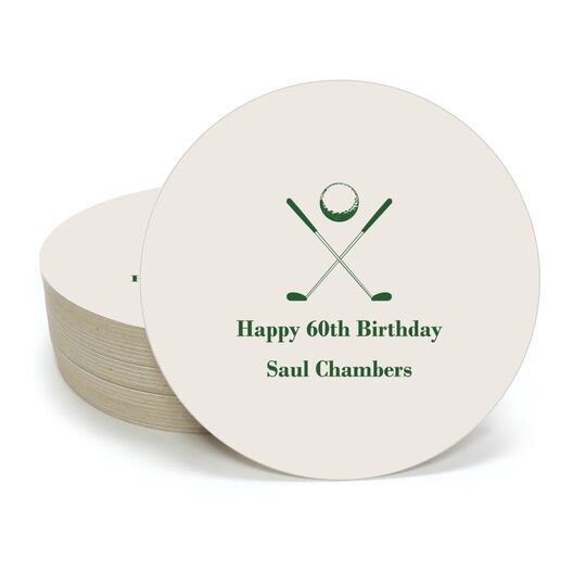 Golf Clubs Round Coasters